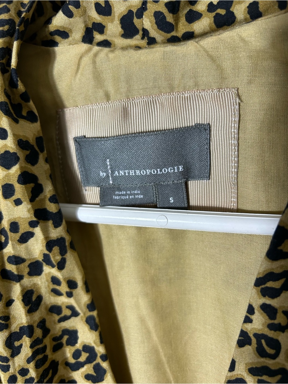 Anthropologie the tommie cap sleeve smocked leopard print zip midi dress S - Picture 8 of 9
